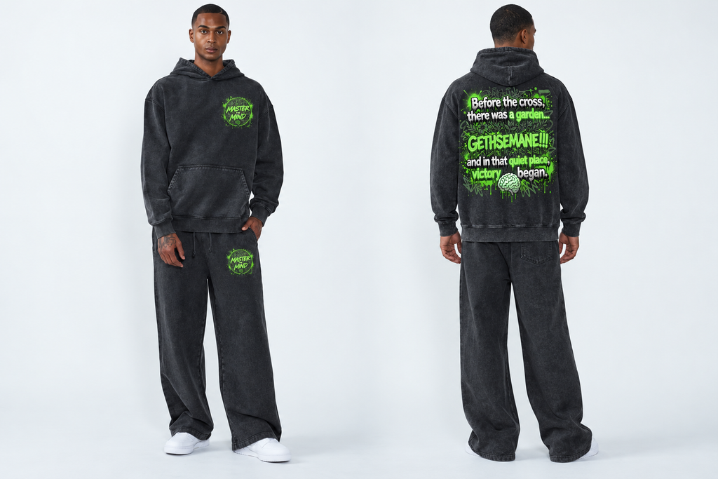 Gethsemane Mineral Wash Hoodie & Sweatpants Set (Pink, Green and Red)