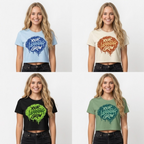 "Chromatic Minds" Your Learning Grow Cropped Graphic Tee