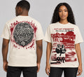 Cream Don't Get Sidetracked tee: Master the Mind brain graphic on the back and red-and-black artwork on the front